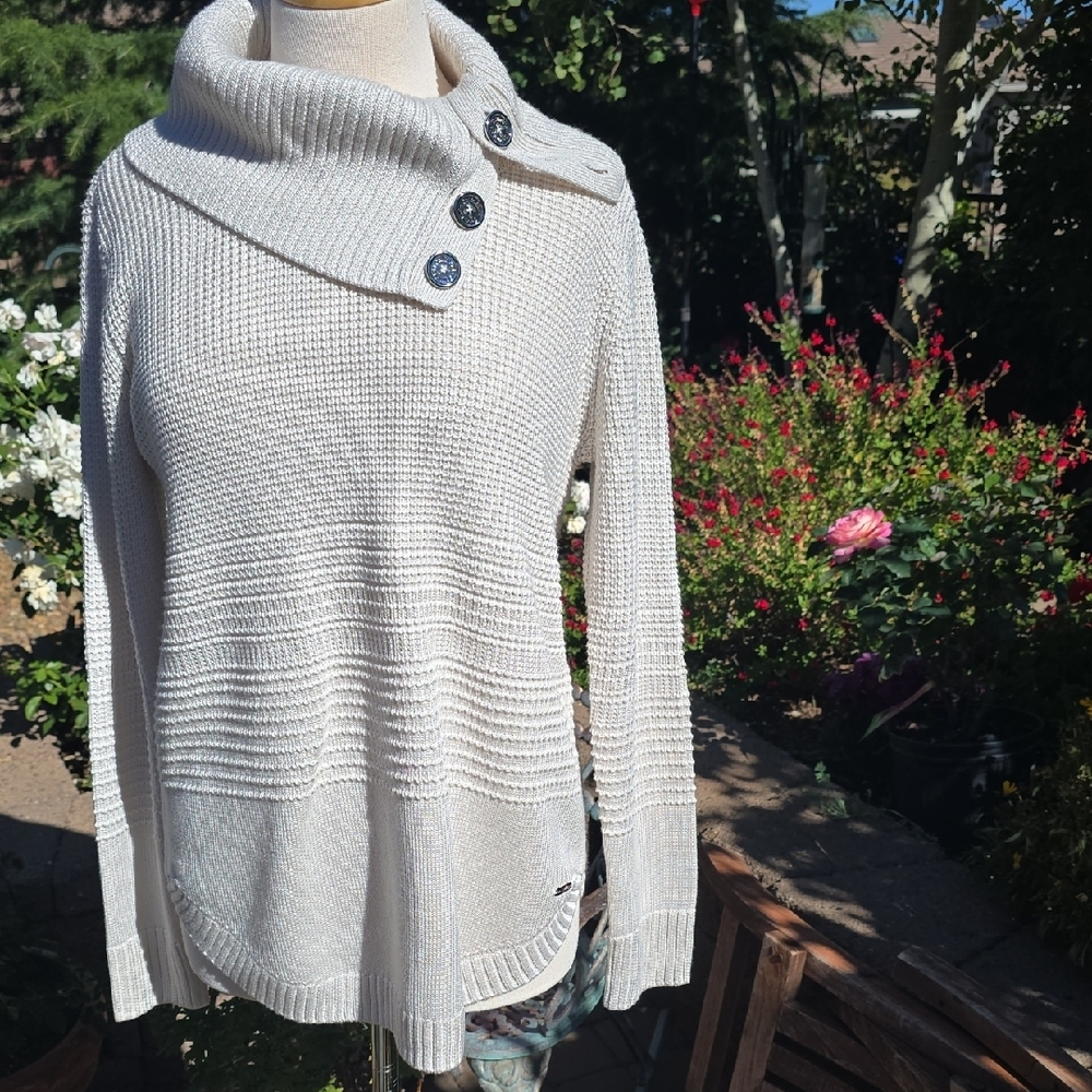 Calvin Klein Cream Cowl Neck Sweater